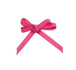 Pink satin ribbon bow isolated on white