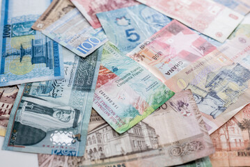 Paper money background of the different countries