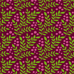 branches on cherry background seamless vector pattern