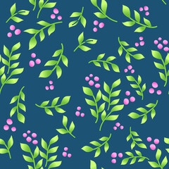 blossom branches seamless vector pattern