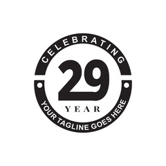29th year anniversary logo design