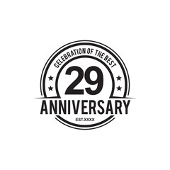 29th year anniversary logo design