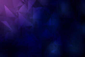Dark Purple, Pink vector polygon abstract background.