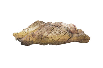 Rocky reefs stone isolated on white background. Raw strange sandstone rocks for garden decoration.