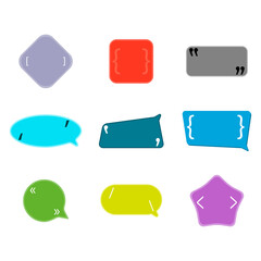 Speech bubble colored quotes and brackets for proverb and wise philosophical thoughts