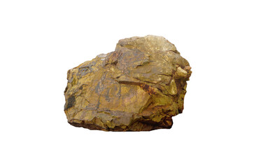 Raw unique sandstone rock for garden decoration isolated on white background.