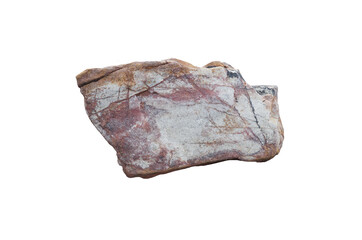 raw specimen of sandstone sedimentary rock isolated on white background.