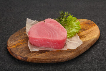 Raw tuna steak