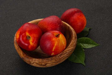Sweet tasty ripe few nectarines