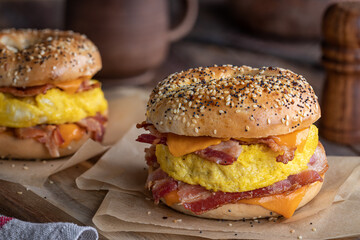 Breakfast Sandwich With Bacon Egg and Cheese