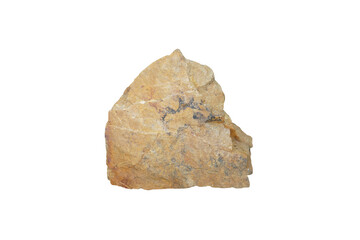 sample of Quartzite rock isolated on white background. Quartzite is a metamorphic rock formed when quartz-rich sandstone.