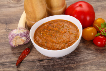 Famous Spanish gazpacho tomato soup
