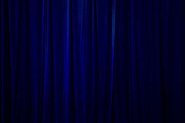 Dark blue curtain as background - obrazy, fototapety, plakaty