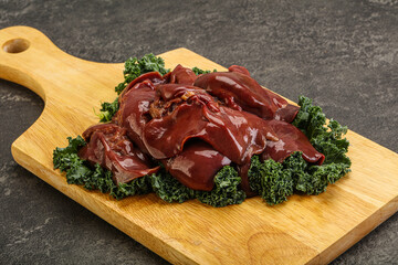 Raw chicken liver for cooking