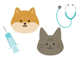 動物病院のイラスト素材セット