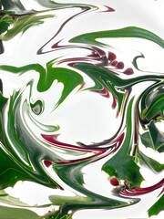 SEASONAL GREEN HOLLY LEAVES & RED BERRIES SWIRL PATTERN NATURE MEETS TECHNOLOGY