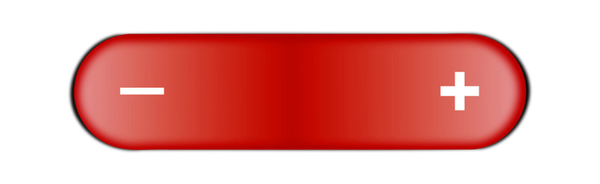 3d illustration of a red add subtract button