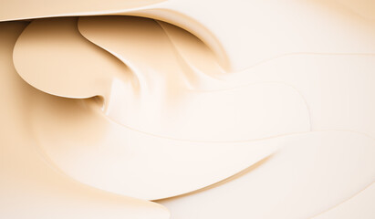 Smooth elegant cream silk or satin texture can use as background closeup of rippled cream silk fabric lines
