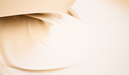 Smooth elegant cream silk or satin texture can use as background closeup of rippled cream silk fabric lines