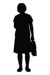 Thailand student silhouette vector on white, education people concept.