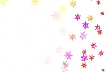 Light Multicolor vector pattern with christmas snowflakes, stars.