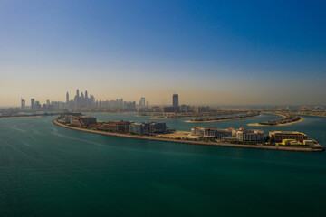 4k photo, The Palm Jumeirah, Artificial Island, East Crescent, Dubai, United Arab Emirates, Middle East, Aerial view, Drone