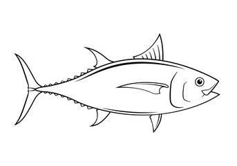 Graphic tuna on white background