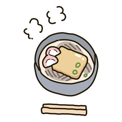 きつねそば　イラスト