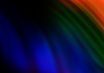 Dark Multicolor, Rainbow vector template with bent lines.