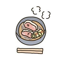 鴨南蛮そば　イラスト