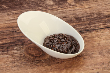 Black Pepper sauce in the bowl