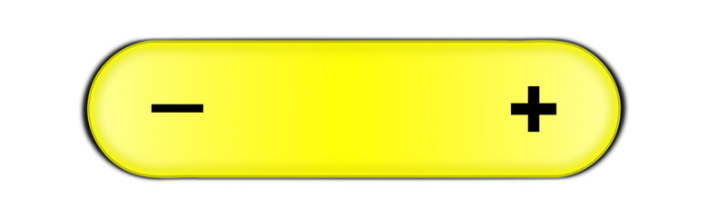 3d illustration of a horizontal button add subtract