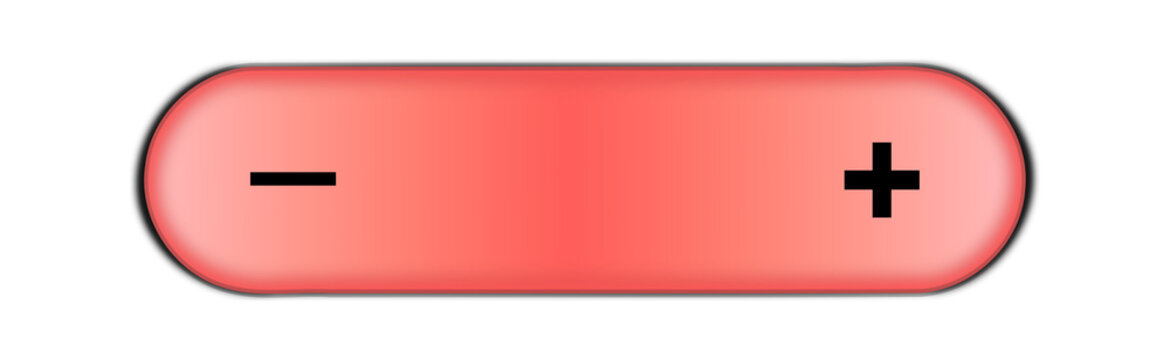 3d illustration of a horizontal button add subtract