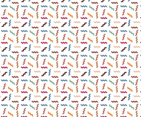 Fototapeta na wymiar colorful zig-zag repeat pattern on white background.
