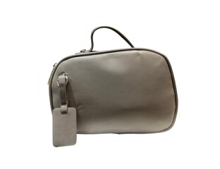 Gray fashion lady bag isolated on white background with clipping path.
