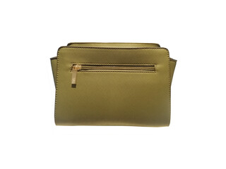 Olive fashion lady bag isolated on white background with clipping path.
