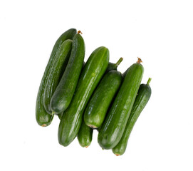 Fresh Healthy Cucumbers Isolated on White Background