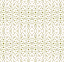 Seamless pattern in style Kumiko. Brown fine lines.