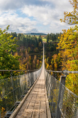Geierlay suspension bridge in autumn, Mörsdorf, Germany