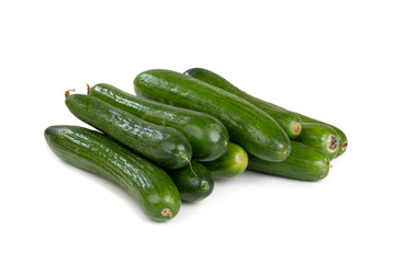 Fresh Healthy Cucumbers Isolated on White Background