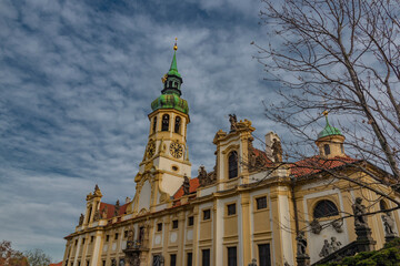 Fototapeta na wymiar Prague old buildings and houses in center of capital of Czech republic