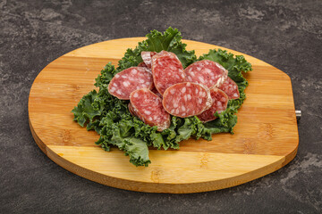 Iberian pork Fuet sausage slices