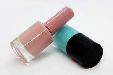 Pink and blue nail Polish