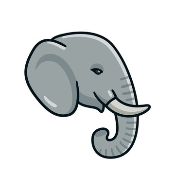 recommend clip art: Cartoon elephant head