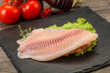 Raw tilapia fish for cooking