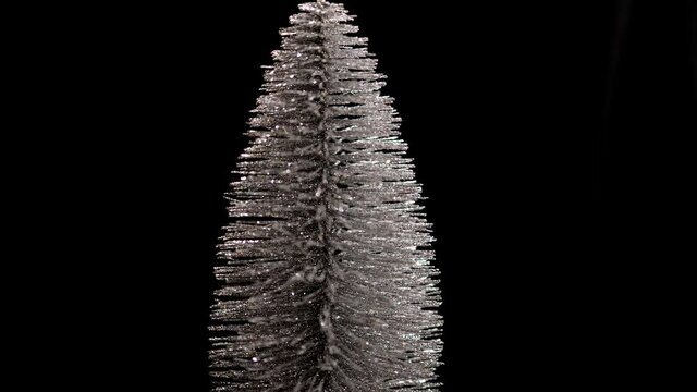 Silver christmas tree for decoration - videoclip