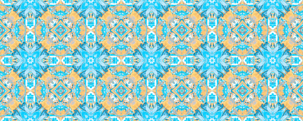 Arabic Seamless Decor. Abstract Bathroom. Yellow