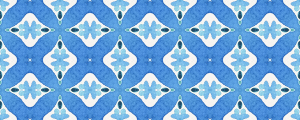 Indigo Endless Material. Turkish Trendy Pattern.