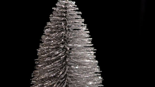 Silver christmas tree for decoration - videoclip