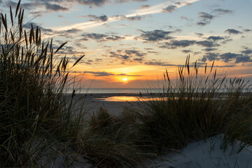 Sunset at the beach of Amrum, Germany